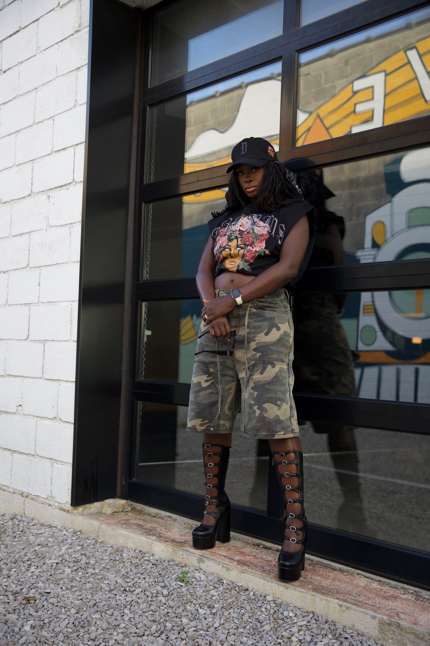 Dreams Camo Rhinestone Shorts