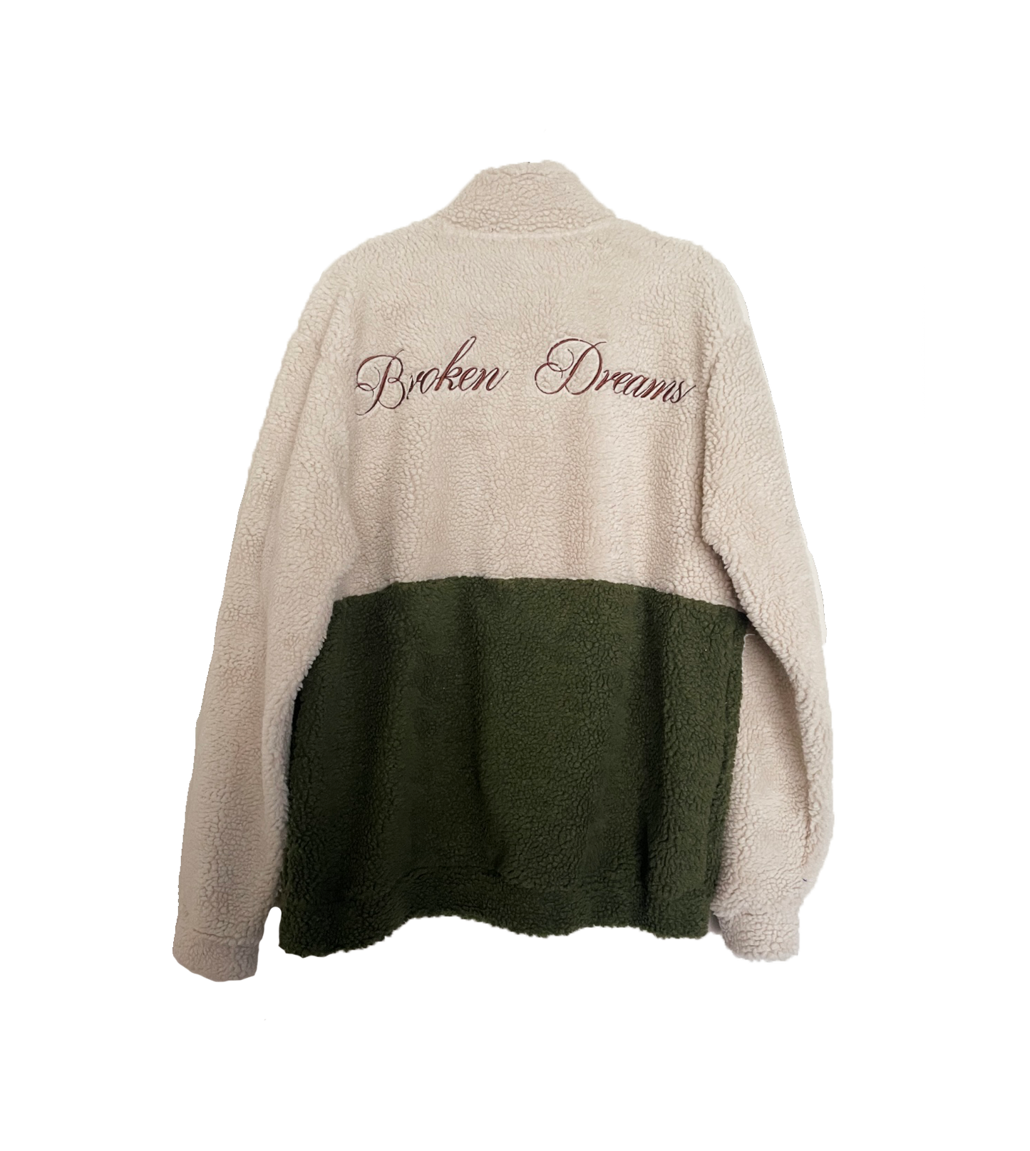 Dreams Cream/Olive Sherpa Half Zip