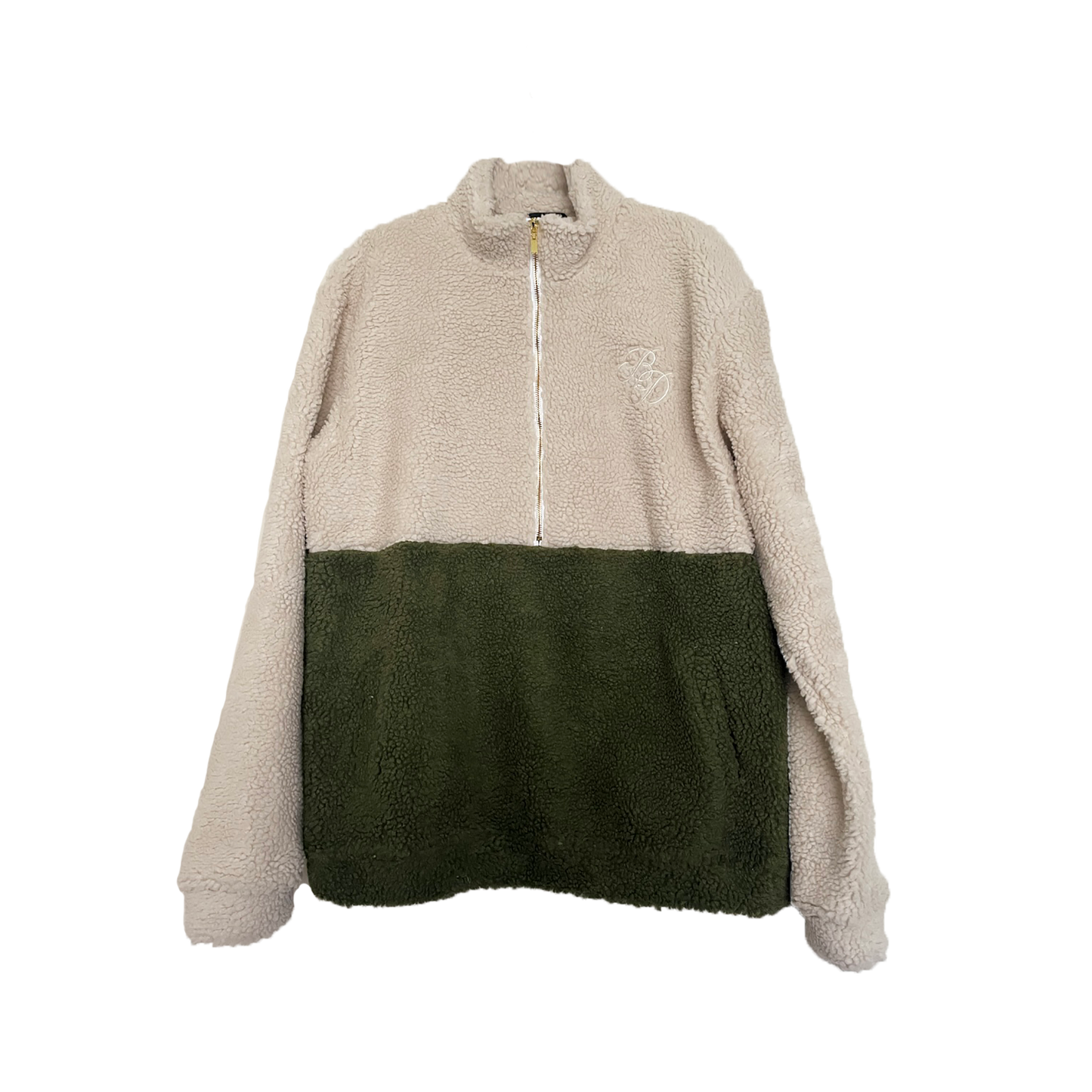 Dreams Cream/Olive Sherpa Half Zip