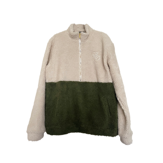 Dreams Cream/Olive Sherpa Half Zip