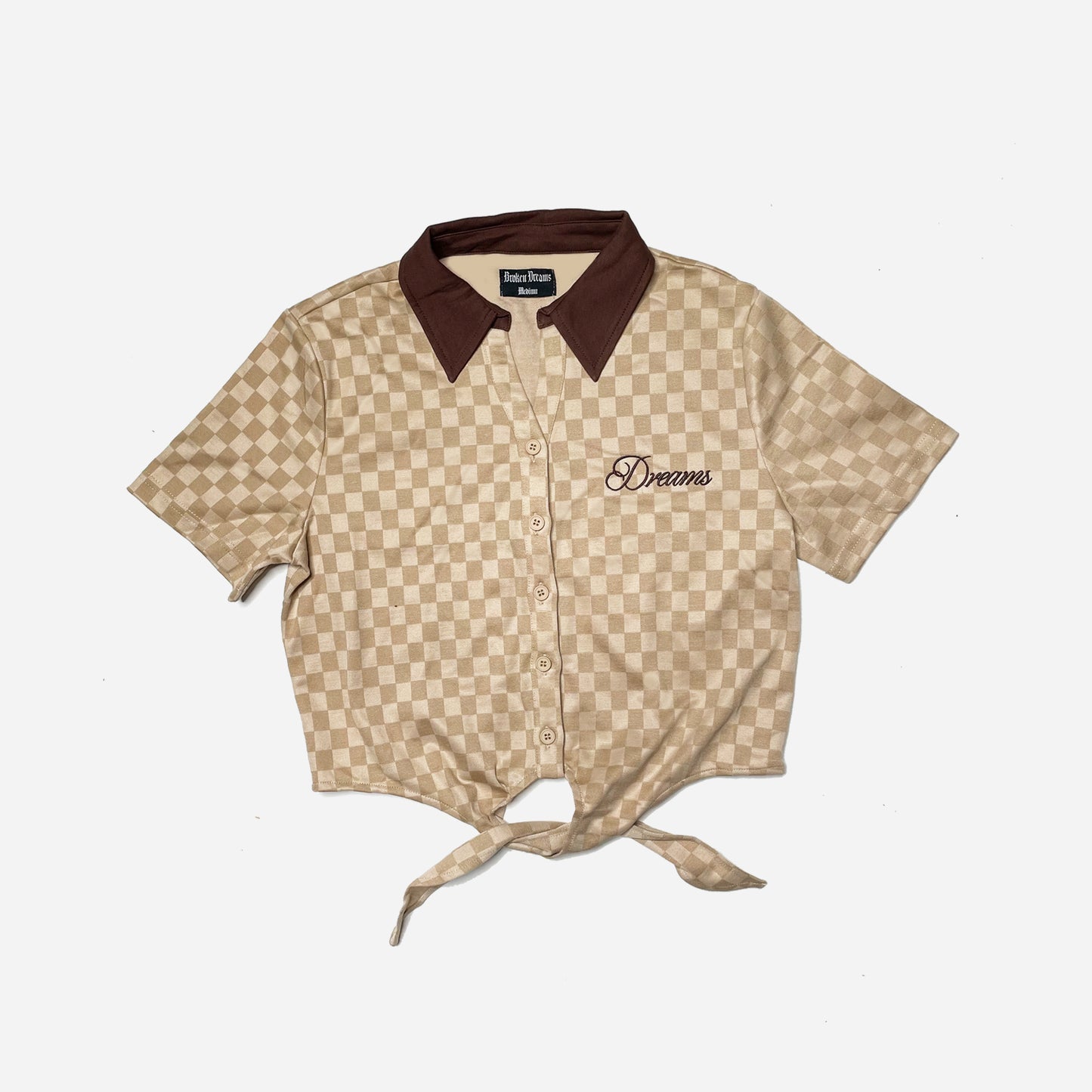 Dreams Women Checkered Crop Shirt