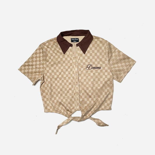 Dreams Women Checkered Crop Shirt