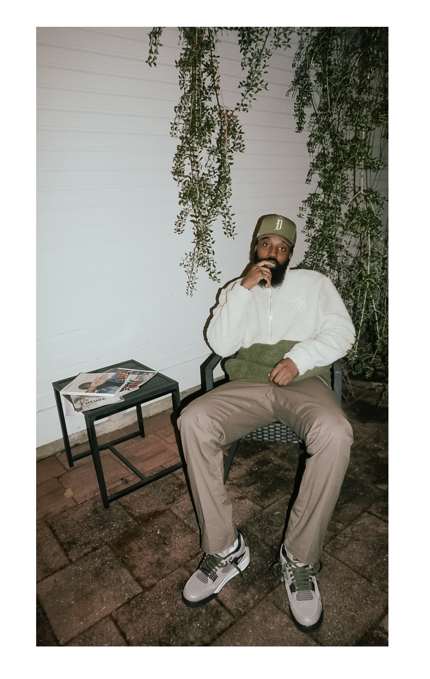 Dreams Cream/Olive Sherpa Half Zip