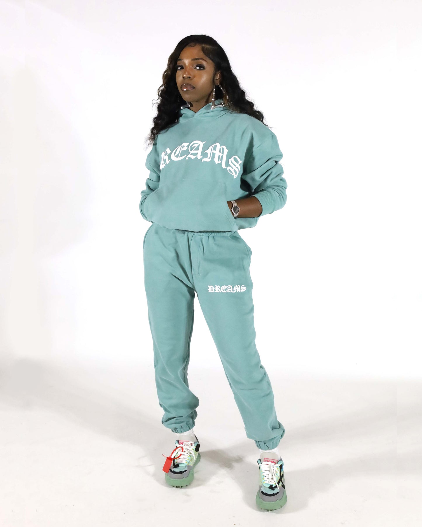 Dreams Arch Logo Hoodie Aqua Sea Green