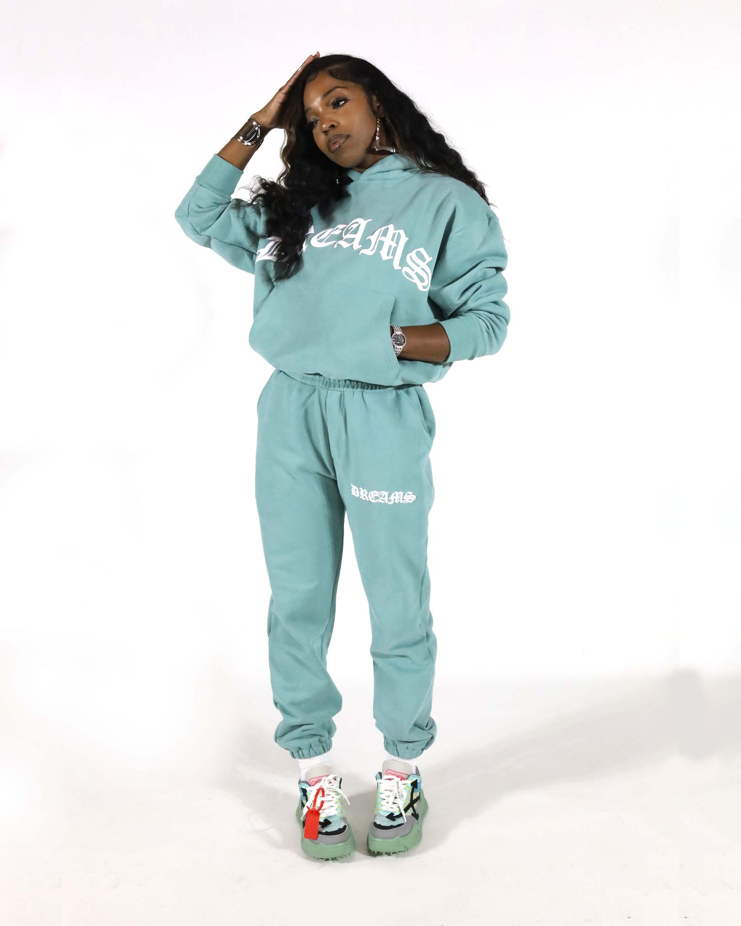 Dreams Arch Logo Hoodie Aqua Sea Green