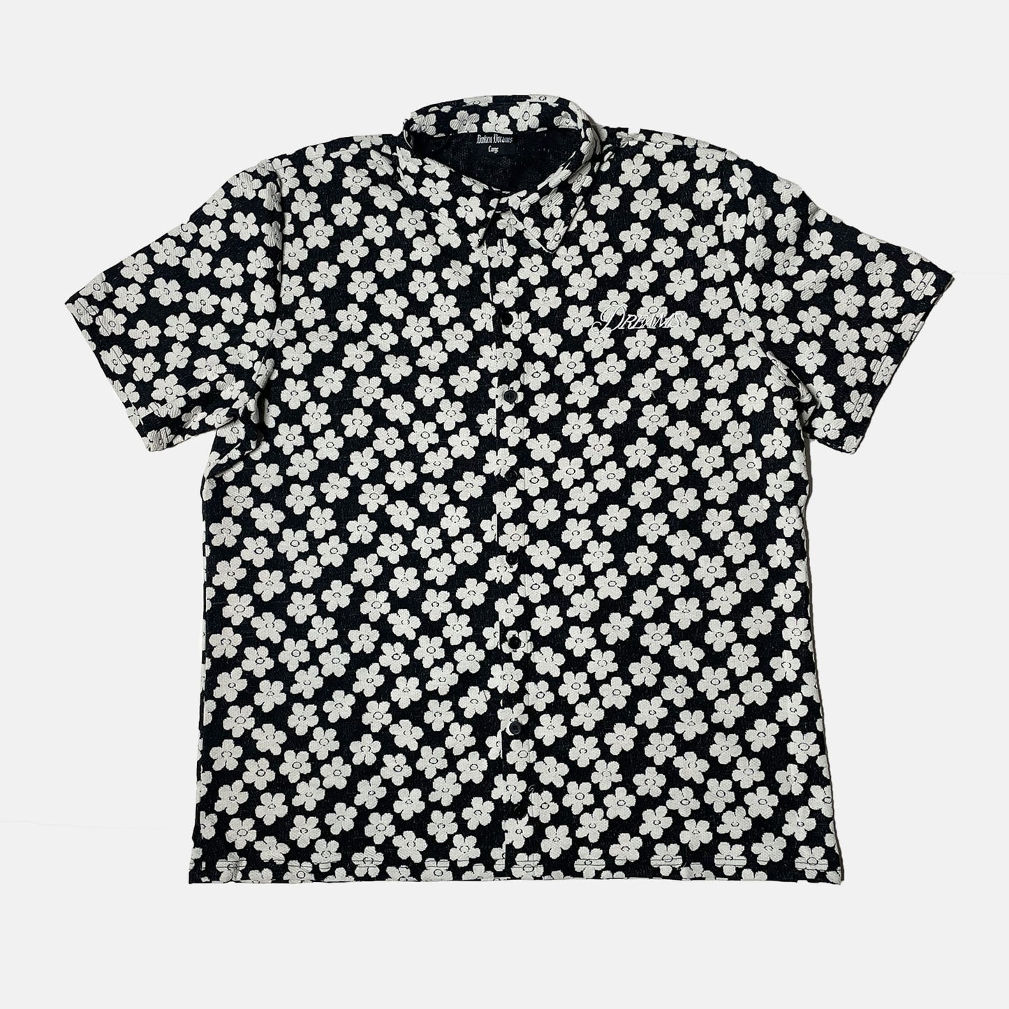 Flower Button Up Shirt Black/White