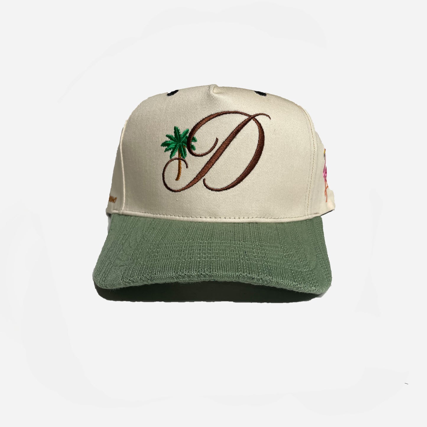 Palm Tree D Logo Trucker Cream/Green