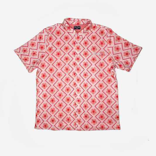 Flower Button Up Shirt Pink