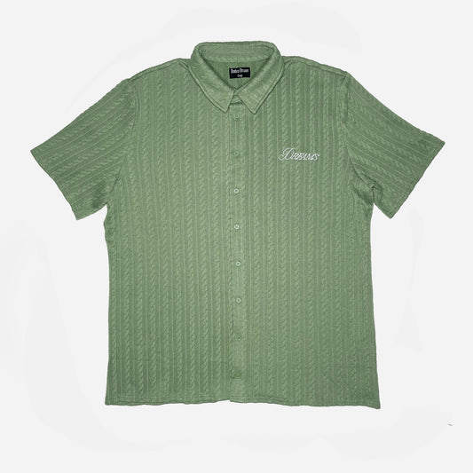 Jacquard Button Up Shirt Sage Green