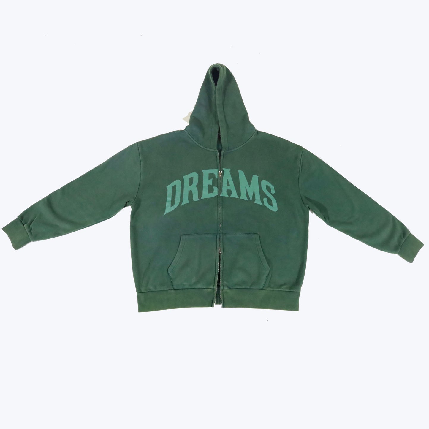 Dreams Zip Up Hoodie Vintage Green Washed