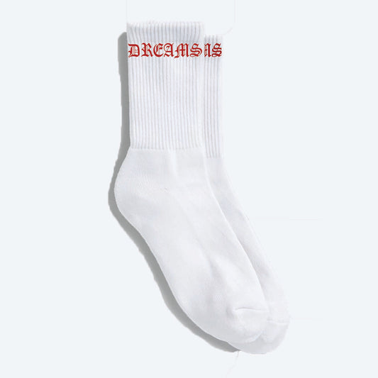 Dreams Old English Socks White/Red