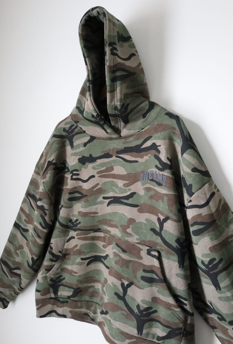 Dreams Washed Camo Hoodie Green