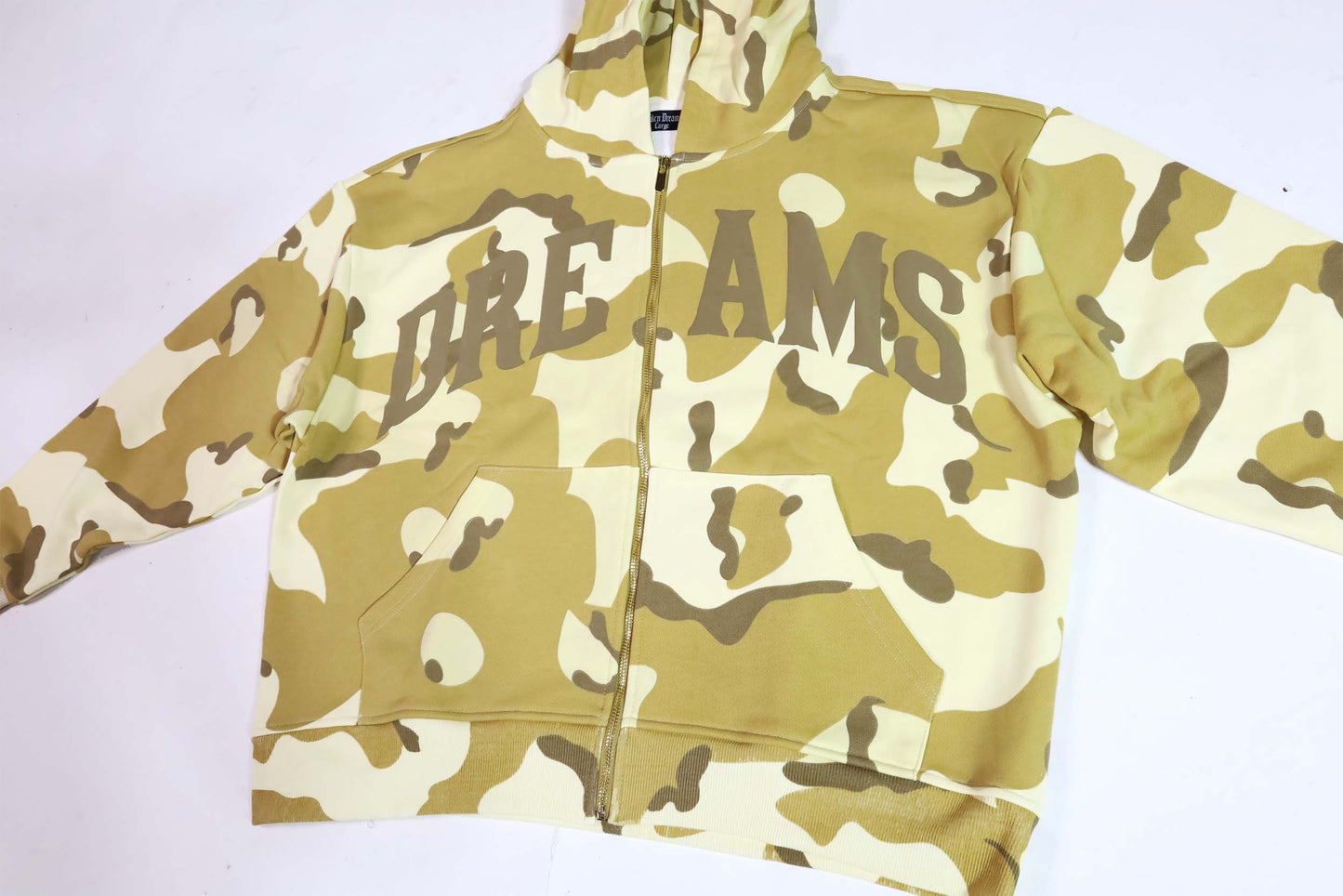 Dreams Camo Zip Up Hoodie Yellow/Brown