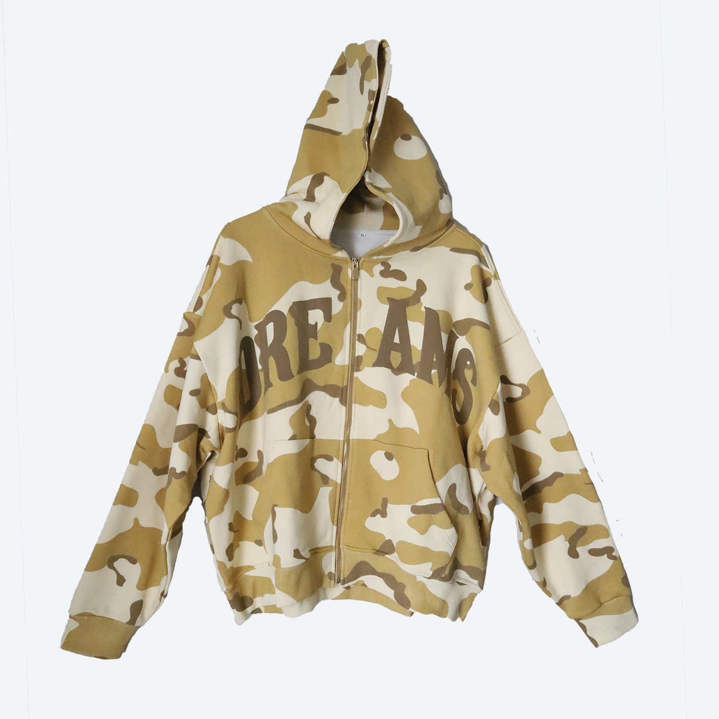 Dreams Camo Zip Up Hoodie Yellow/Brown