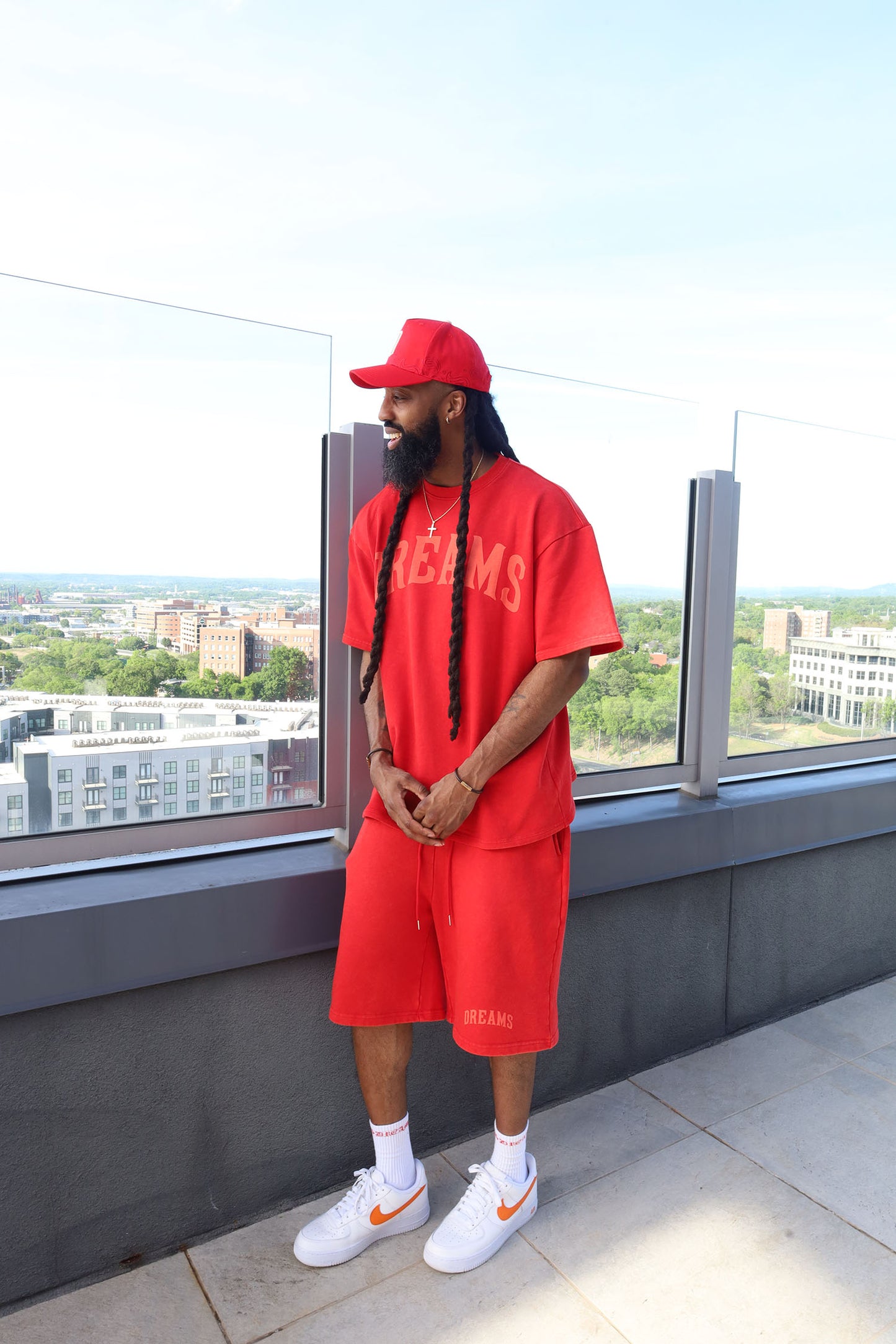 Dreams Vintage Washed Shorts Red