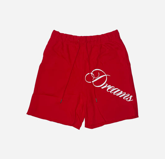 Dreams Cursive Cotton Knit Shorts Red
